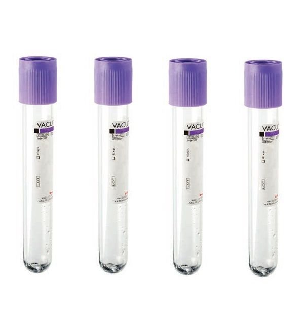 Kan Alma Tüpü. 10 ml. Edtalı. Mor Kapaklı. 100/pk
