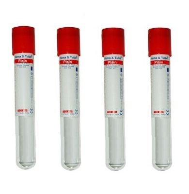 Kan Alma Tüpü. 10 ml. Clot Activator. Kırmızı Kapaklı. 100/pk