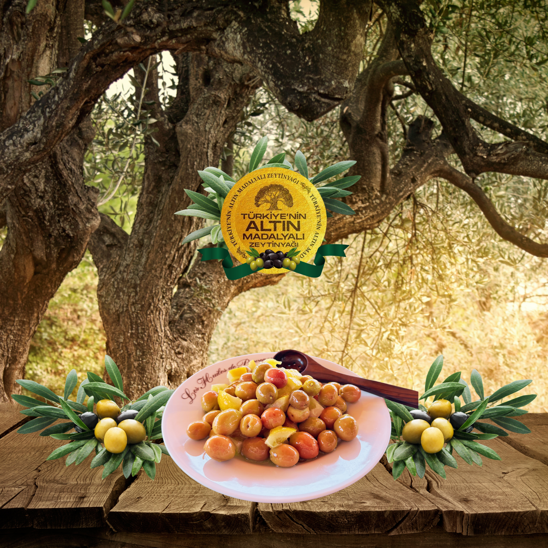 Özel Yeşil Zeytin (bol zeytinyağı ve limon ile marine edilmiştir)