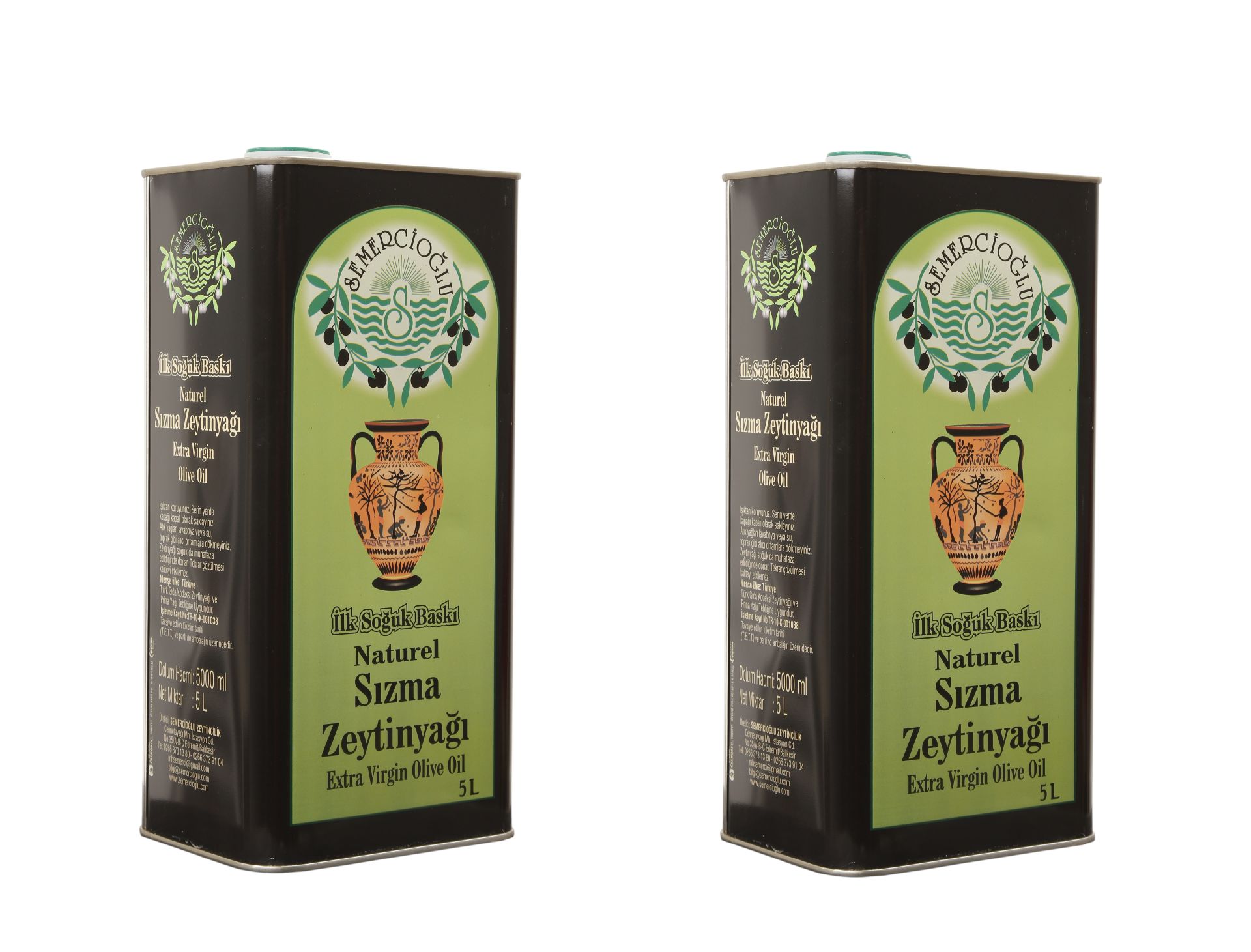 2024-25 2 adet 5 lt İlk Soğuk Baskı Naturel Sızma Zeytinyağı