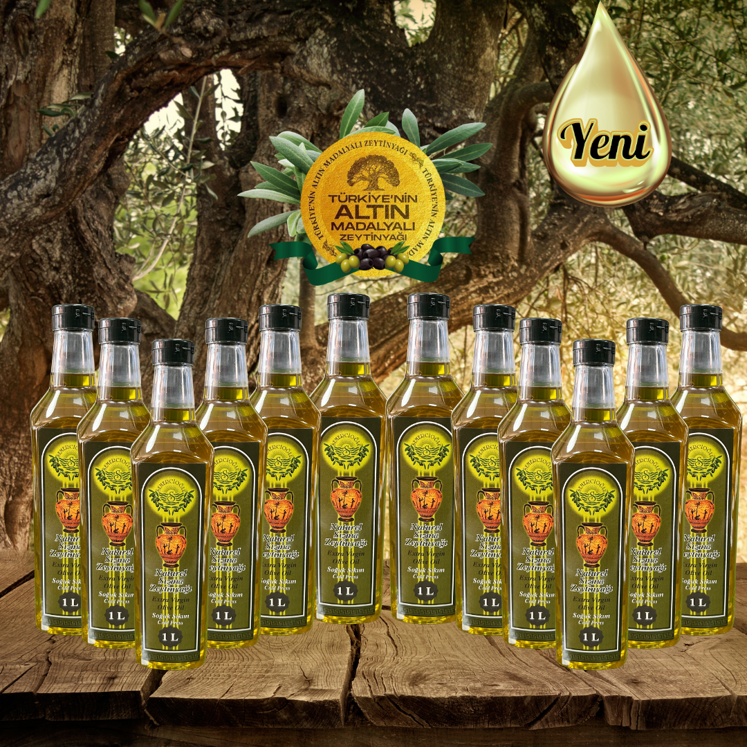 12 Adet 1 Lt Sızma Zeytinyağı (Pet Şişe)
