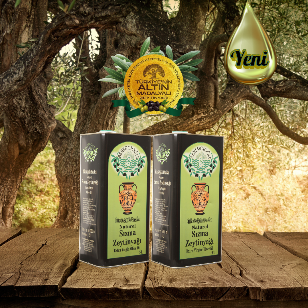 2 ADET 2025 YENİ SEZON 5LT İLK SOĞUK BASKI NATÜREL SIZMA ZEYTİNYAĞI (ERKEN HASAT)