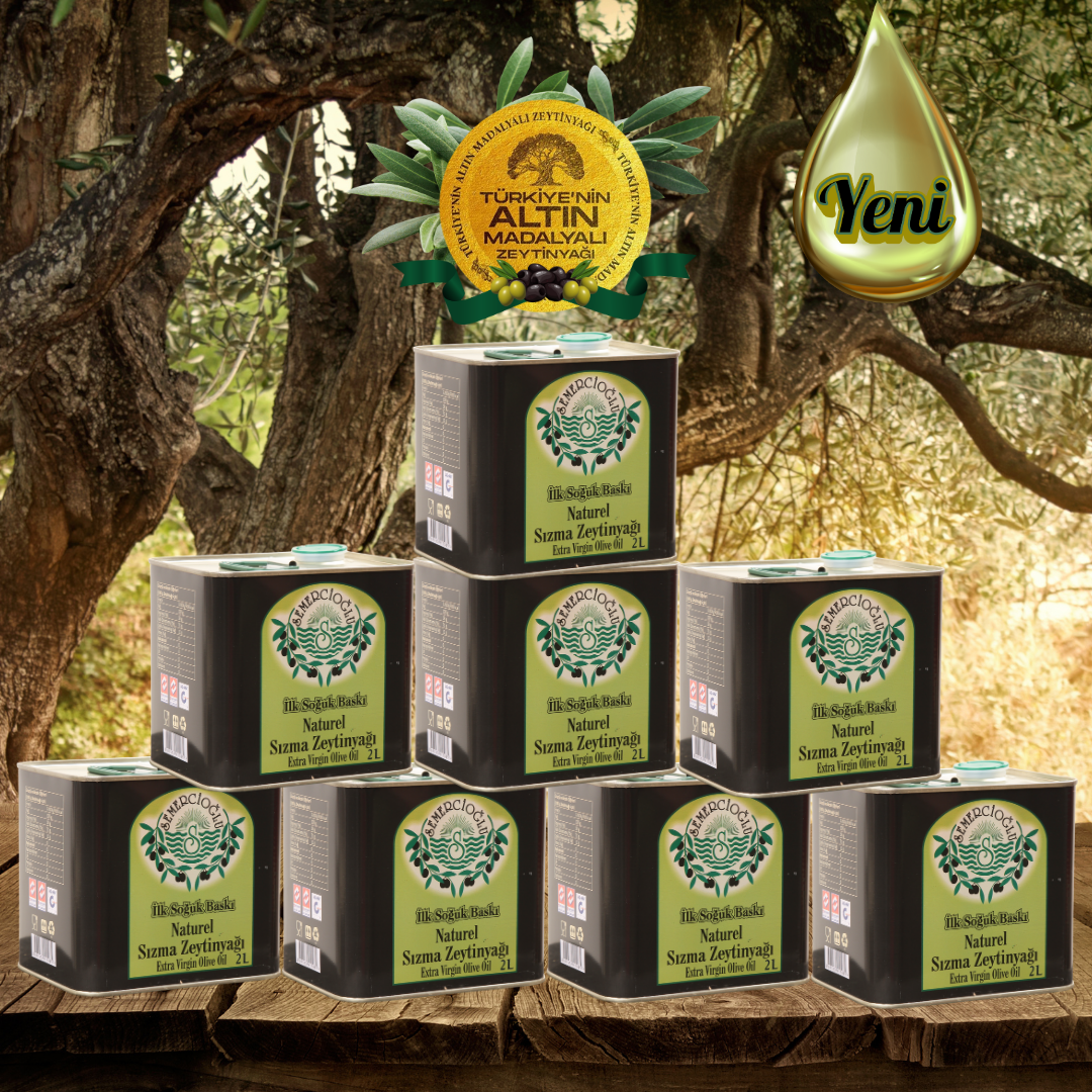 8 ADET 2025 YENİ SEZON 2LT İLK SOĞUK BASKI NATÜREL SIZMA ZEYTİNYAĞI (ERKEN HASAT)