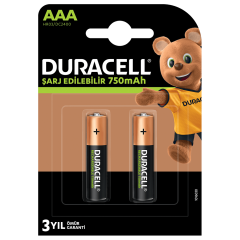 Duracell Şarj Edilebilir AAA 750mAh Pil 2 adet