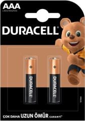 Duracell Alkalin AAA İnce Kalem Piller, 2 adet