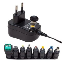 S-Link SL-128C 3 Volt - 12 Volt 1 Amper Ayarlı 8 Uçlu Swıtch Mode Plastik Kasa Adaptör