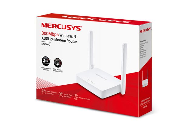 TP-LINK MERCUSYS MW300D 300Mbps KABLOSUZ N ADSL2+ ROUTER