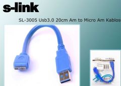 S-LINK SL-3005 20cm USB 3.0 Am to Micro Am Kablosu