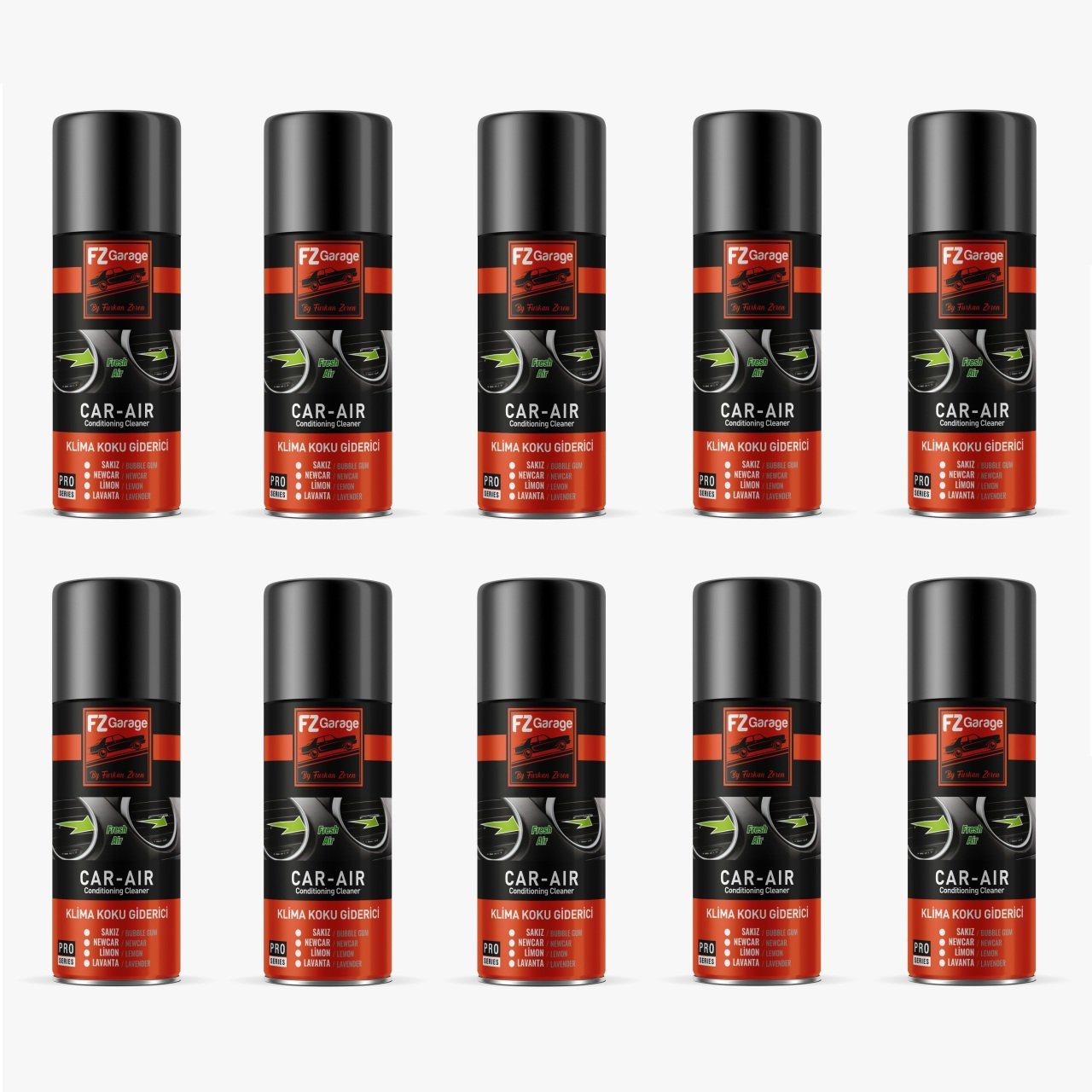FZ Garage Temizleyici Klima Fresh Koku Bombası Limon 200ml 10 Adet