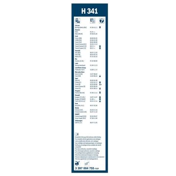 Ford Transit Connect Bosch Arka Silecek 34cm 2014-2017 Rear H341