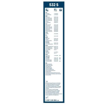 Bosch BMW E36 Silecek Takımı Twin Spoiler 1991-1998 532S