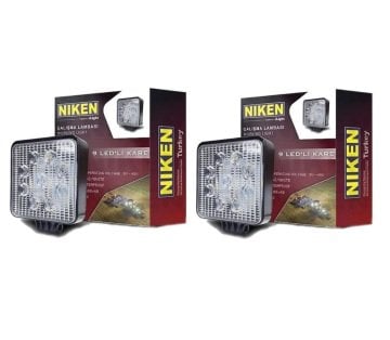 Niken Pro 9 Led Kare Off Road Sis Farı Çalışma Lambası 2 Adet 12-24V 27W