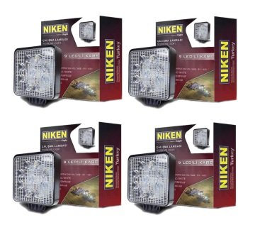 Niken Pro 9 Led Kare Off Road Sis Farı Çalışma Lambası 4 Adet 12-24V 27W
