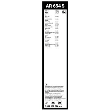 Bosch Hyundai Elantra Silecek Takımı Aerotwin 2011-2015 AR654S