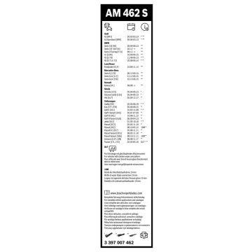 Bosch VW Caddy Silecek Takımı Aerotwin 2004-2006 AM462S