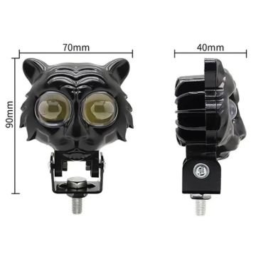 Beyaz Sarı Çakarlı Led Kedi Off Road, Motosiklet Sis Farı Çalışma Lambası 12-24V 20W