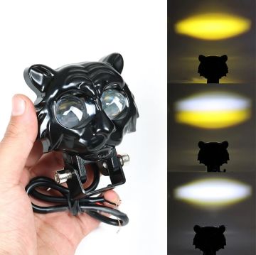 Beyaz Sarı Çakarlı Led Kedi Off Road, Motosiklet Sis Farı Çalışma Lambası 12-24V 20W