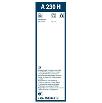 Mercedes A180 Bosch Arka Silecek W176 24cm 2012-2018 Rear A230H