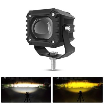 3'' Beyaz Sarı Led Spot Off Road, Motosiklet Sis Farı Çalışma Lambası 12-24V 20W
