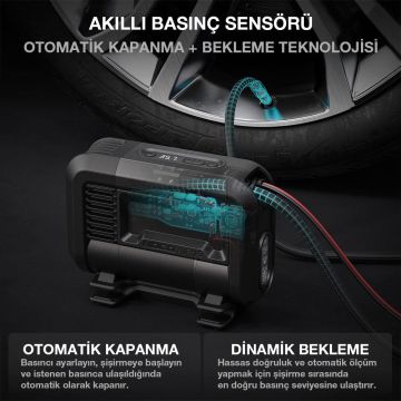 NOCO AIR15 12Volt 80 PSI Ayarlanabilir Dijital Basınç Göstergeli Profesyonel Lastik Şişirme Pompası