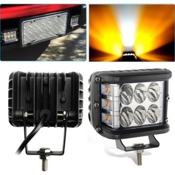 Beyaz Led Sarı Çakarlı Kare Off Road Sis Farı Çalışma Lambası 12 Led 10-30V 36W