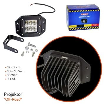 Beyaz Led Off Road Gömme Sis Farı Çalışma Lambası Projektör 6 Led 10-30V 18W