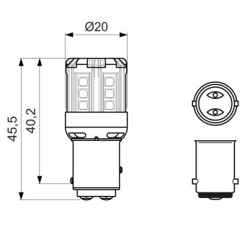 Bosch Led Retrofit P21/5W 1016 Stop Led Ampul 12V 4000K (BAY15d)