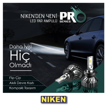 Niken Pro Seri Slim Led Xenon Far Ampulü HIR2 9012 12V 6000K 8000LM