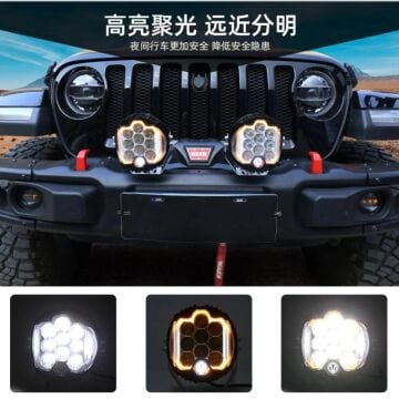 5'' Beyaz Sarı Led Pods Spot Off Road Sis Farı Çalışma Lambası 12-24V 50W