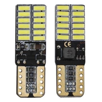Niken W5W T10 Dipsiz Beyaz Led Ampul Canbus 12V 24 Led 2 Adet