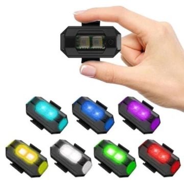 RGB Oto, Motosiklet, ATV, Bisiklet Uçak Kanadı Çakar Mini Led Lamba Şarjlı (1 Adet)