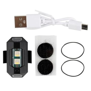 RGB Oto, Motosiklet, ATV, Bisiklet Uçak Kanadı Çakar Mini Led Lamba Şarjlı (1 Adet)