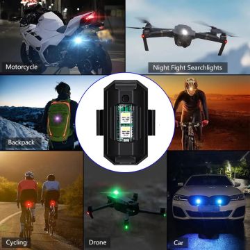 RGB Oto, Motosiklet, ATV, Bisiklet Uçak Kanadı Çakar Mini Led Lamba Şarjlı (1 Adet)