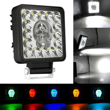 Kurukafa 16 Led Fonksiyonlu Kare Off Road Sis Farı Çalışma Lambası 12V