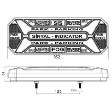 Çeray Neon Led Stop Lambası Kayar Sinyalli 12-24V