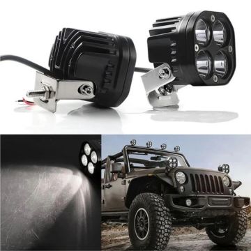 3'' Beyaz Led Spot Uzun Kısa Off Road, Motosiklet Sis Farı Çalışma Lambası 12-24V 40W
