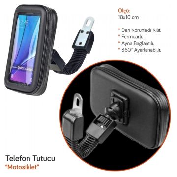 Motosiklet Telefon Tutucu Deri 18x10cm