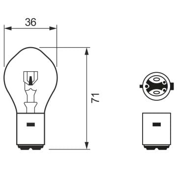 Bosch Pure Light S2 Far Ampulü 12V 35/35W BA20d (10 Adet)