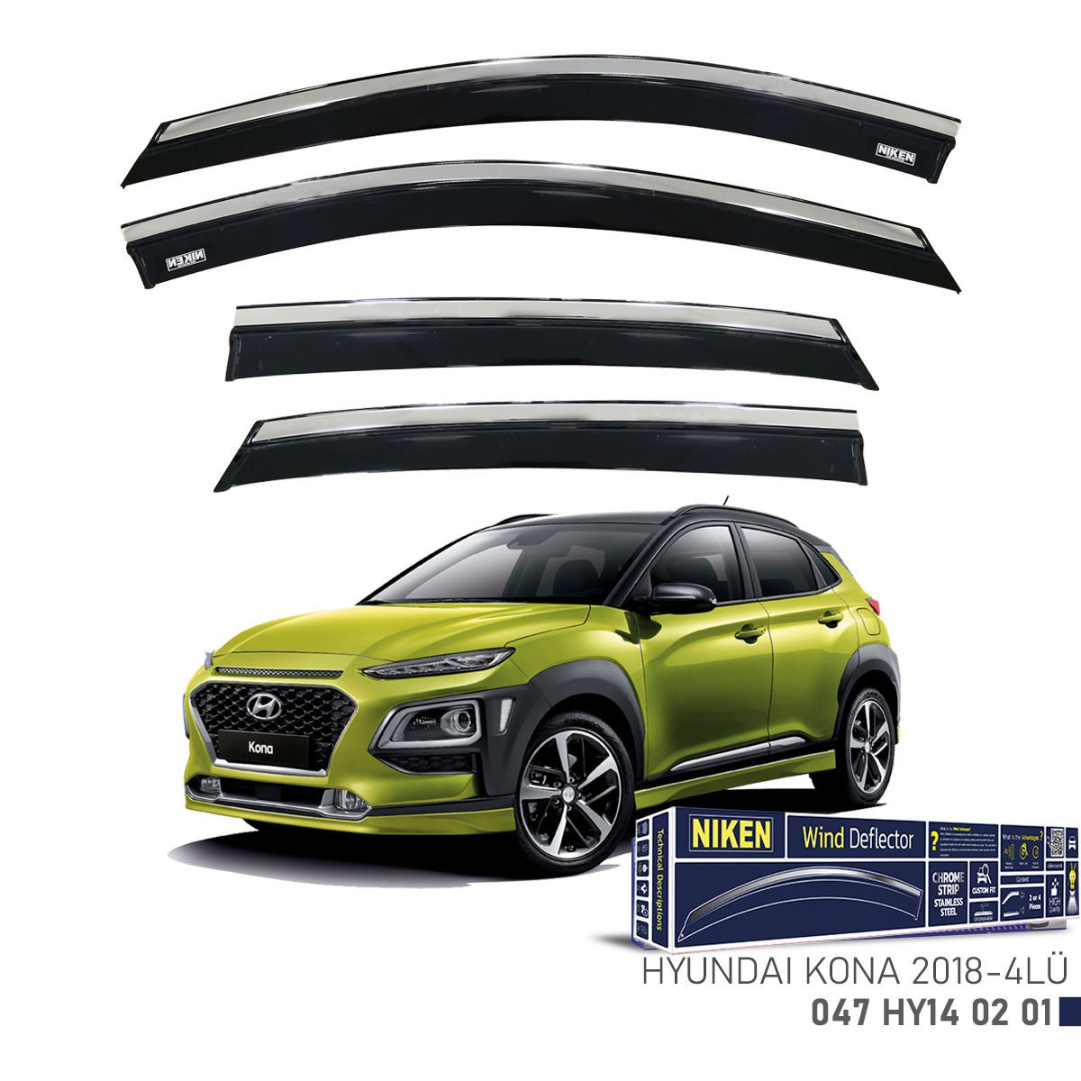 Niken Hyundai Kona Kromlu Cam Rüzgarlığı 2018 Üzeri