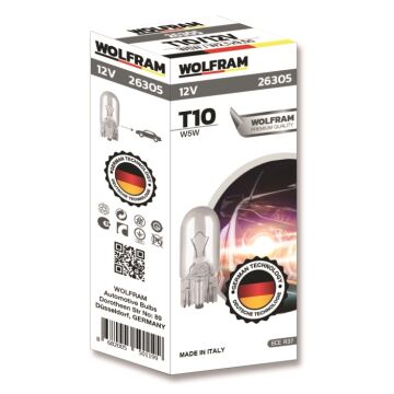 Wolfram W5W T10 Dipsiz Ampul 12V 5W (10 Adet)