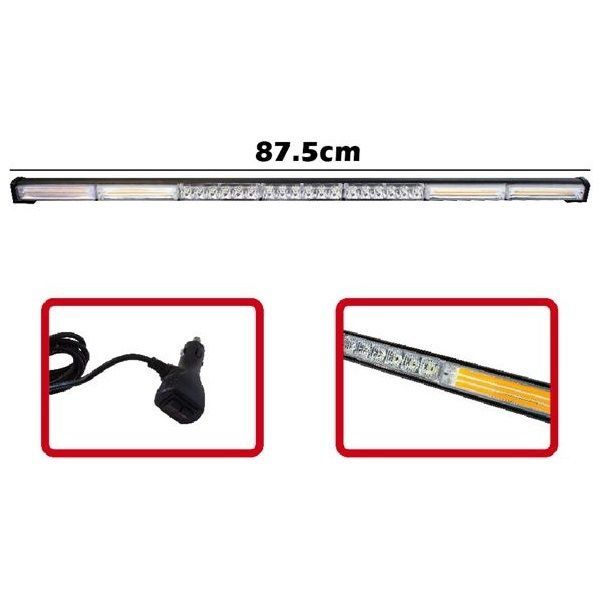 Carub Beyaz Turuncu Çakarlı Neon Led Bar Tepe Off Road Çalışma Lambası 9-30V 40W 87,5cm