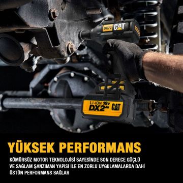 CAT DX72BC 18Volt/2.0Ah Li-ion Tek Akülü Şarjlı 350Nm Kömürsüz Profesyonel Somun Sıkma