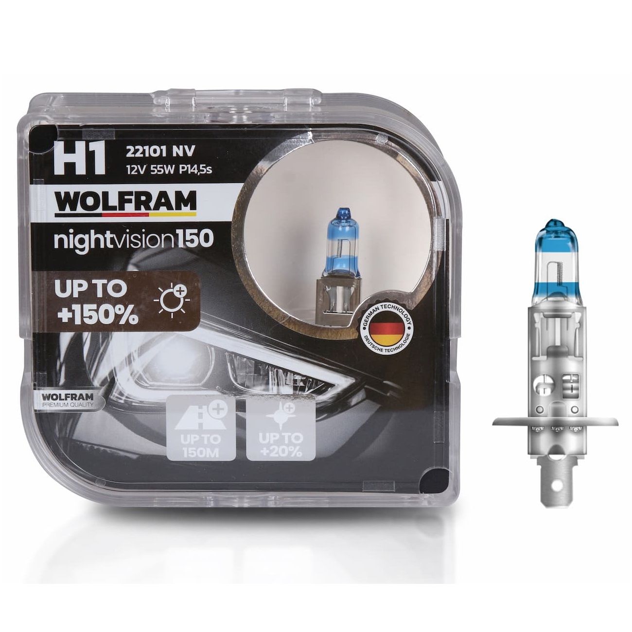 Wolfram H1 Night Vision 150 +%150 12V 55W 2'li Ampul Set