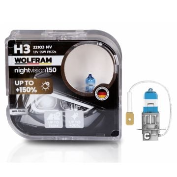 Wolfram H3 Night Vision 150 +%150 12V 55W 2'li Ampul Set