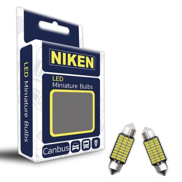 Niken Sofit Beyaz Led Ampul Canbus 36mm 12V 27 Led 2 Adet