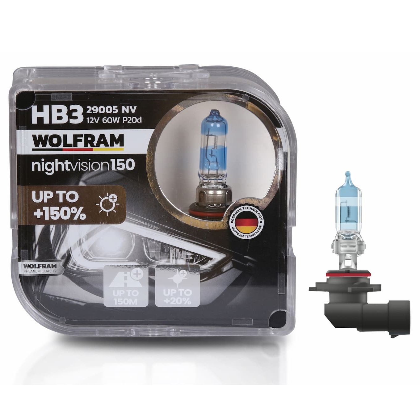 Wolfram HB3 9005 Night Vision 150 +%150 12V 60W 2'li Ampul Set