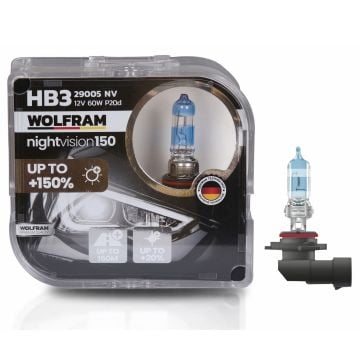 Wolfram HB3 9005 Night Vision 150 +%150 12V 60W 2'li Ampul Set