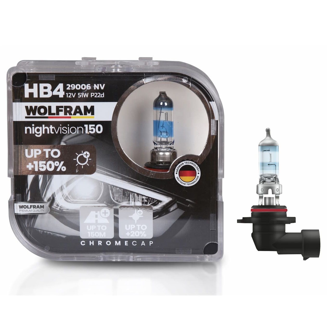 Wolfram HB4 9006 Night Vision 150 +%150 12V 51W 2'li Ampul Set