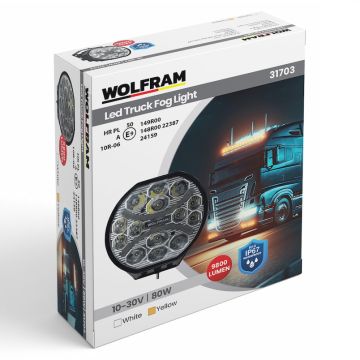Wolfram Beyaz Sarı Led Off Road Sis Farı Çalışma Lambası 14 Led 10-30V 80W