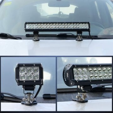 Off Road Kaput Üstü Çalışma Lambası Sis Farı Tepe Lambası Led Bar Bağlantı Ayağı Braketi